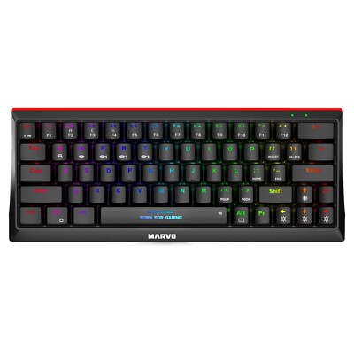 Marvo Scorpion KG962W-UK kabellose mechanische Spiele KB rote Schalter 60 % kompakt