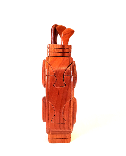 Vintage Wooden Golf Club Bag Set 3D Jigsaw Puzzle 8" Golf Caddie New - Picture 2 of 4