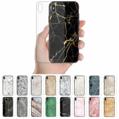 For Huawei Series Marble Pattern Tempered Glass Back Cover Mobile Phone Cover #2