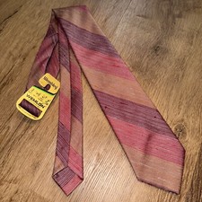 NOS Wemlon Wembley Tie Mens Necktie Madmen Striped Vtg 60s 70s MCM Deadstock NEW