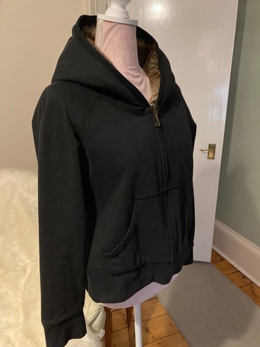 Juicy Couture Black Reversible Bodywarmer Rabbit Fur Hooded Jacket Size L Rare - Picture 15 of 16