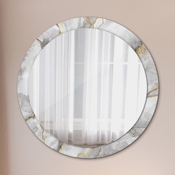 Wandspiegel Mit Farbigem Rahmen Badezimmer Und Wohnzimmer Weiß Marmor Gold-image