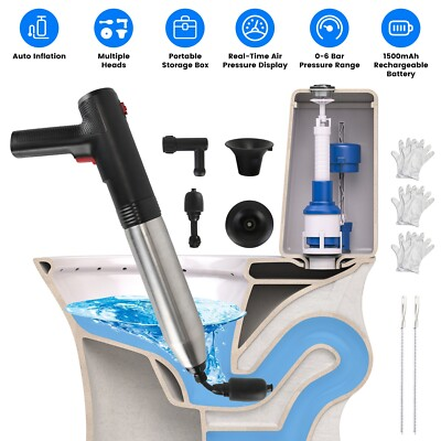 #ad #ad Electric Toilet Plunger High Pressure Air Plunger Air Drain Blaster Sink Remover $44.34