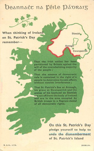 St. Patricks Day Postcarr Karte von Irland Essenz demokratischer Herrschaft politisch