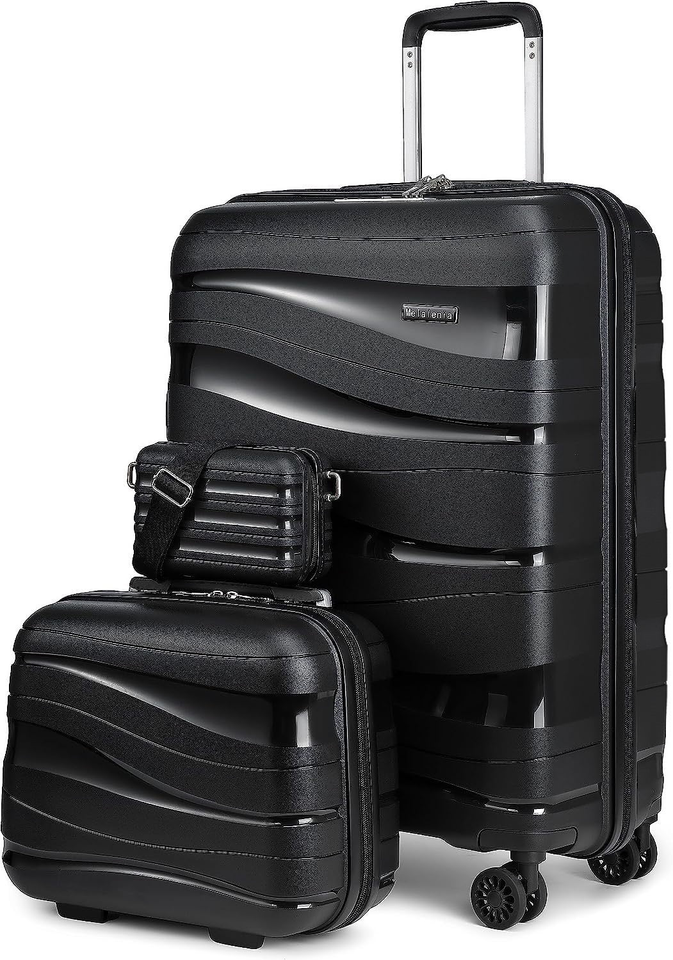 3Piece Carryon Luggage Set, Suitcase with Spinner Wheels Hardside TSA