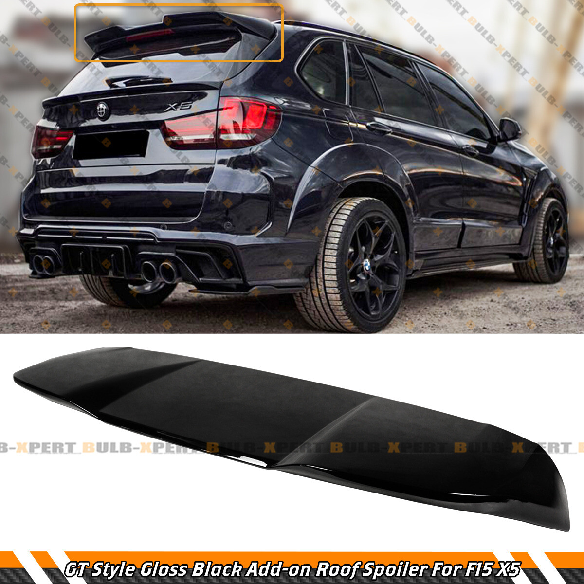 FOR 14-18 BMW F15 F85 X5 X5M GT STYLE GLOSS BLK REAR ROOF SPOILER