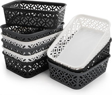 9 Pack Small Plastic Storage Basket, Classroom Organizer Baskets for Shelves Des