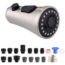 Pull Down Kitchen Faucet Head, 3-Function, 15 Adapters, Moen/Delta/Kohler Com...