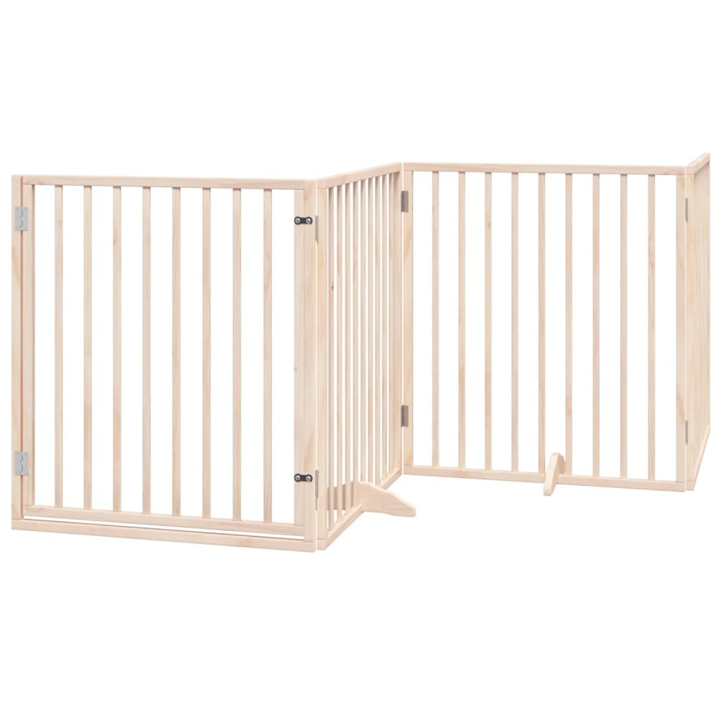 Offerta Cancello Cani 320cm Pioppo - Recinto Portatile 4 Pannelli con Porta - 2