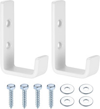 2 Pcs Garage Hooks for Hanging Heavy Duty Hooks, White Ladder Hooks, Garage Wall