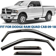 Side Window Deflectors Rain Guards for 2009-2018 Dodge RAM Quad Cab SHATTERPROOF
