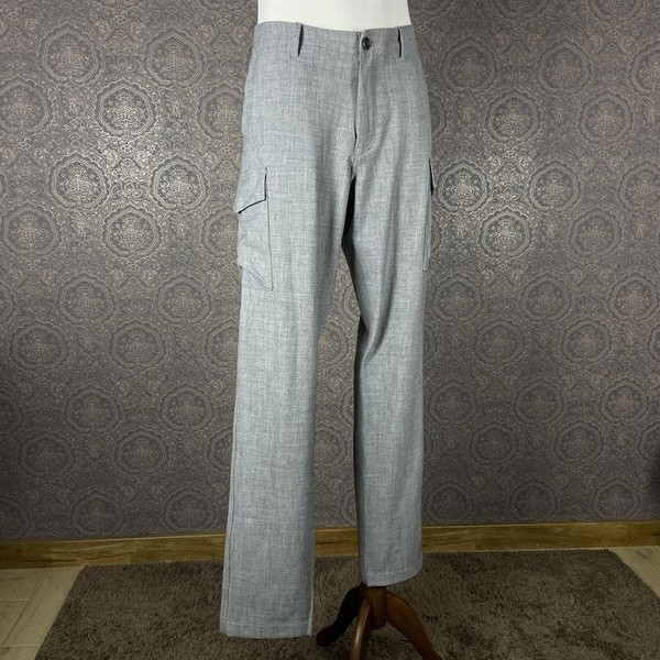 Men Michael Kors Trousers Silver Viscose 34 / L /