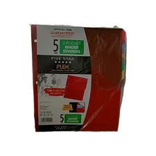 Mead Five Star Flex 5 tabs Divider Note Protector Binder Filler Packs 2 Sets