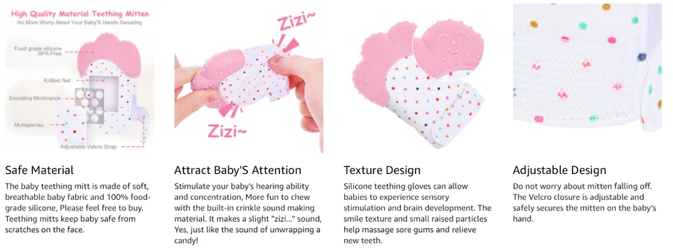 Baby Teething Toys for Newborn (5-Pack) Freezer Safe BPA Free Infant and Toddler - Image 4 of 4