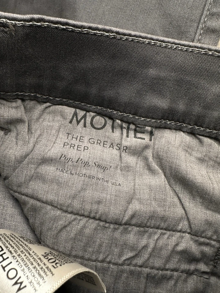 Pantalones Madre Mujer Talla 25 The Greaser Prep COLOR Pizarra Pierna Ancha Hechos en EE. UU. Foto 2 de 4