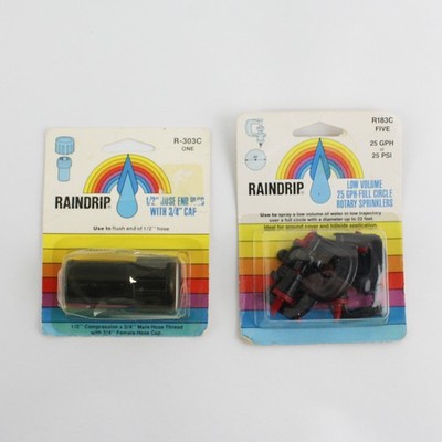 Raindrip Sprinkler Parts 1/2 Inch Hose End Plug Low Volume Rotary Sprinklers
