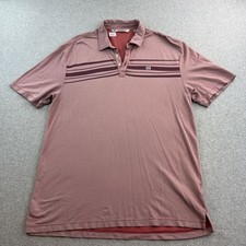 Travis Mathew Polo Mens XL Red Striped Short Sleeve Casual Golf Shirt Adult