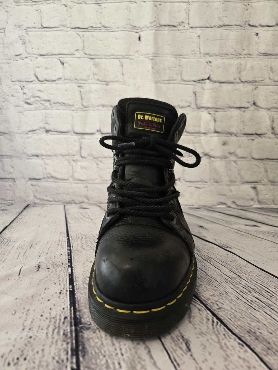 Dr. Doc Martens Black Industrial Steel Toe Safety Work Boot