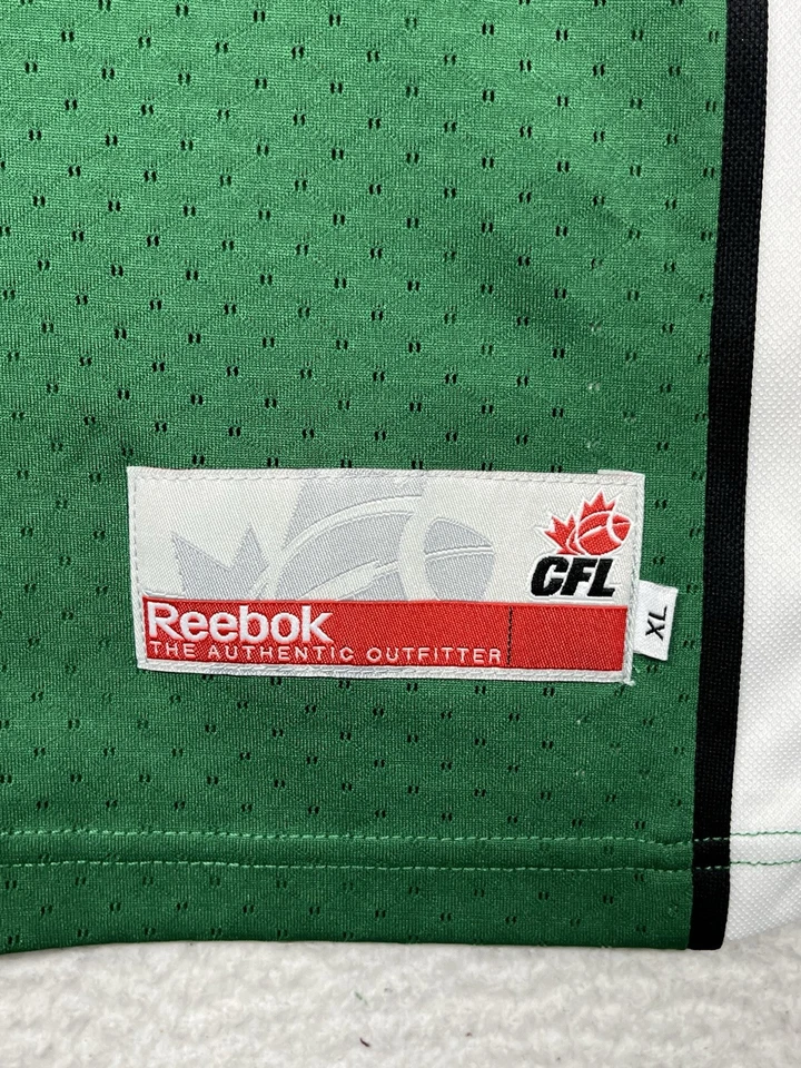 萨斯喀彻温省 Roughriders 足球球衣青少年特大号绿色空白 CFL — 第 4/4 张图片