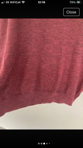 Mens M&co V Neck Jumper Size Xxl Burgundy Good Condition - Picture 5 of 15