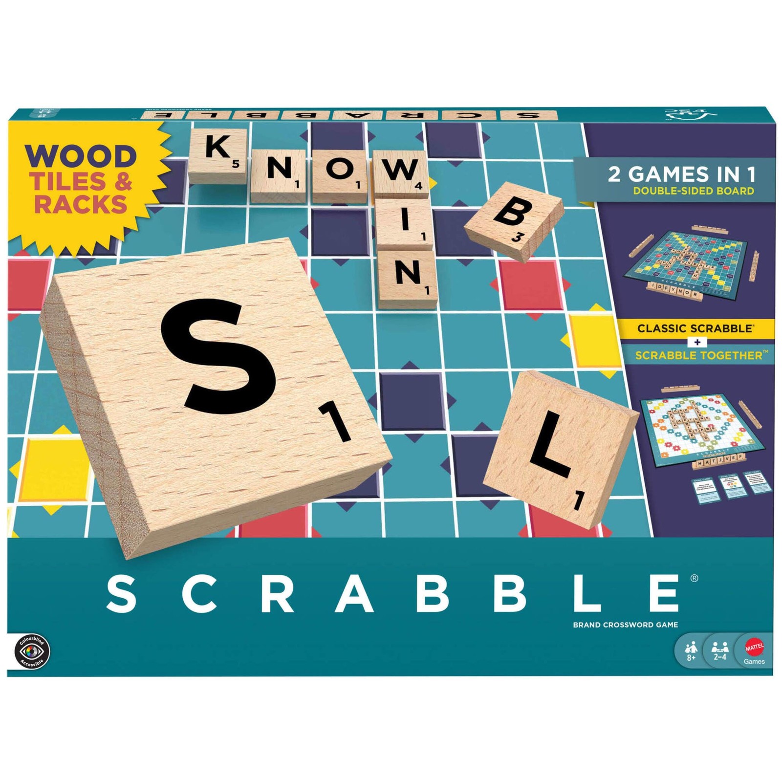 Mattel Games Scrabble Board Game, Classic Family Word Fun, featuring Wooden Lett