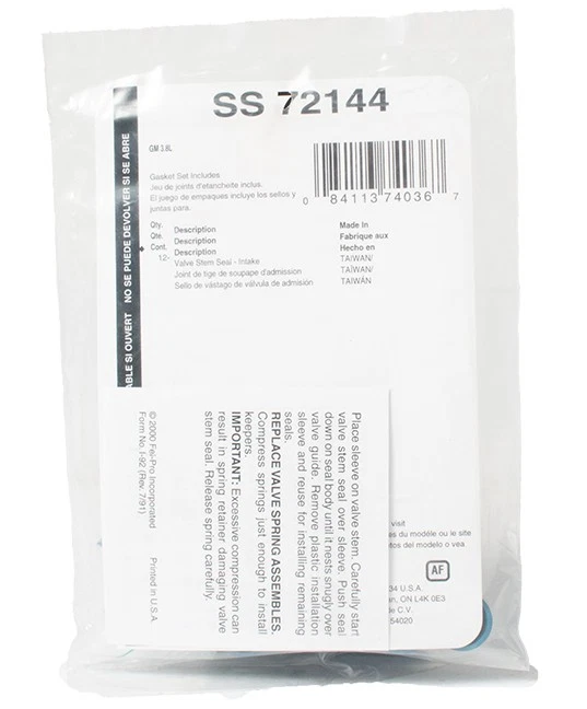 FelPro Valve Stem Seal Set Fits 2000-05 Chevrolet Impala V6 3.8 Model ID SS72144 Foto 2 de 4