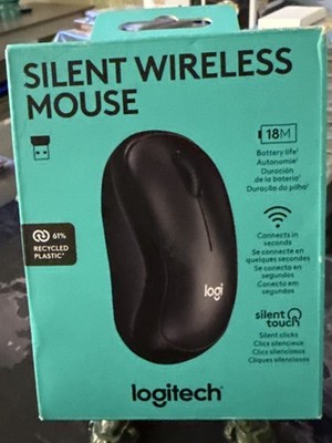 Logitech Silent Wireless Mouse Optical Scroll Wheel Black - Model 910-007482