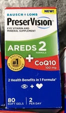 PreserVision AREDS 2 CoQ10 80 Soft gels Eye Vitamins 5/25