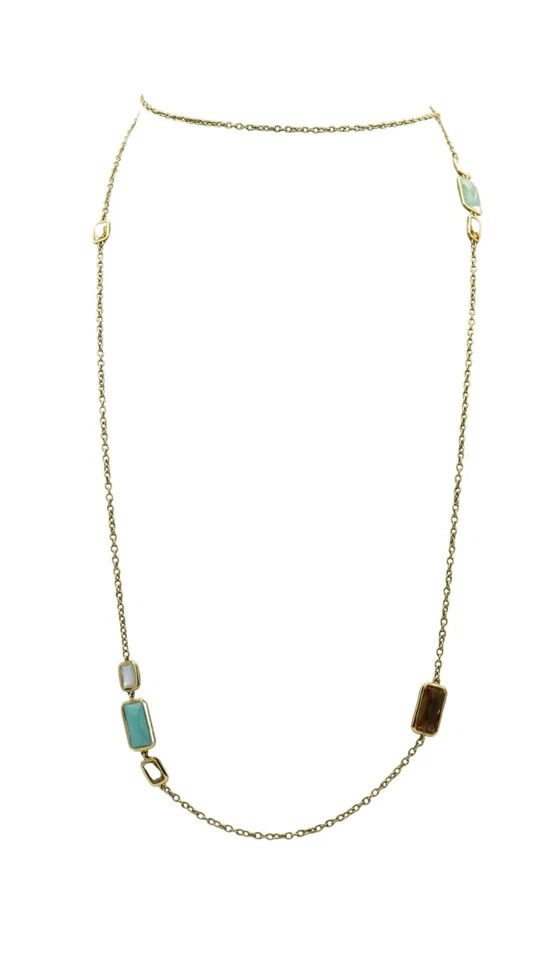 Colar em camadas Ippolita Rock Candy ouro amarelo 18K comprimento 40" várias pedras - Imagem 4 de 4