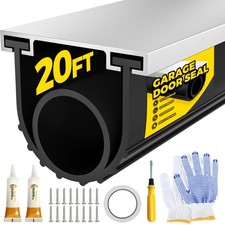 Garage Door Seal Pre-drilled Aluminum Track Retainer Kit Easy Install Black 20FT