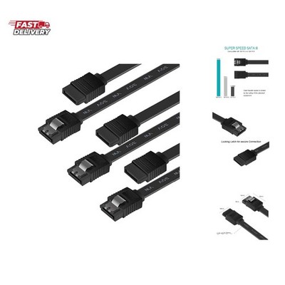 SATA Cable III, 3 Pack SATA Cable III 6Gbps Straight HDD SDD Data Cable with ...