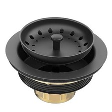 Stainless Steel Sink Drain Strainer Kit 3-1/2 inch Kitchen Drain Black