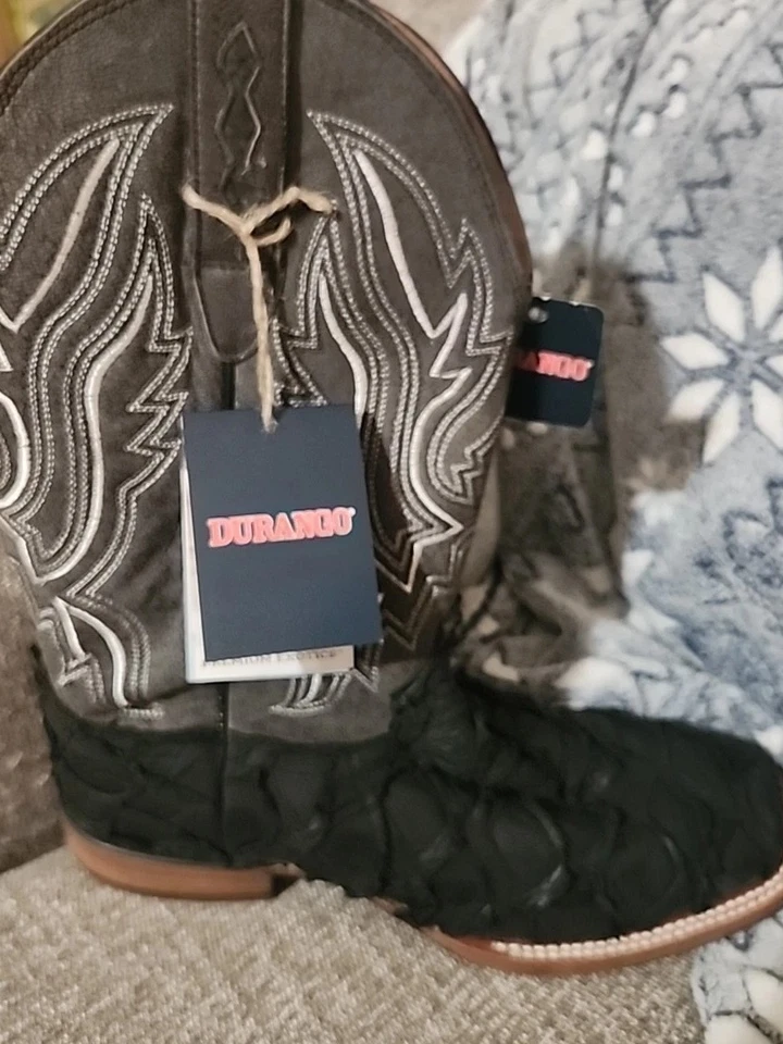 Botas Durango Pirarucu Skin Premium Exotics para Hombre Talla 11 W Negro Mate Nuevas con Etiquetas  Foto 2 de 4