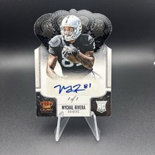 Mychal Rivera RC 1/1 BLACK Rookie Auto 2013 Panini Crown Royale #175 Raiders