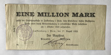 Notgeld Falkenburg na Pomorzu, Złocieniec, 1 milion marek z 17 sierpnia 1923 roku