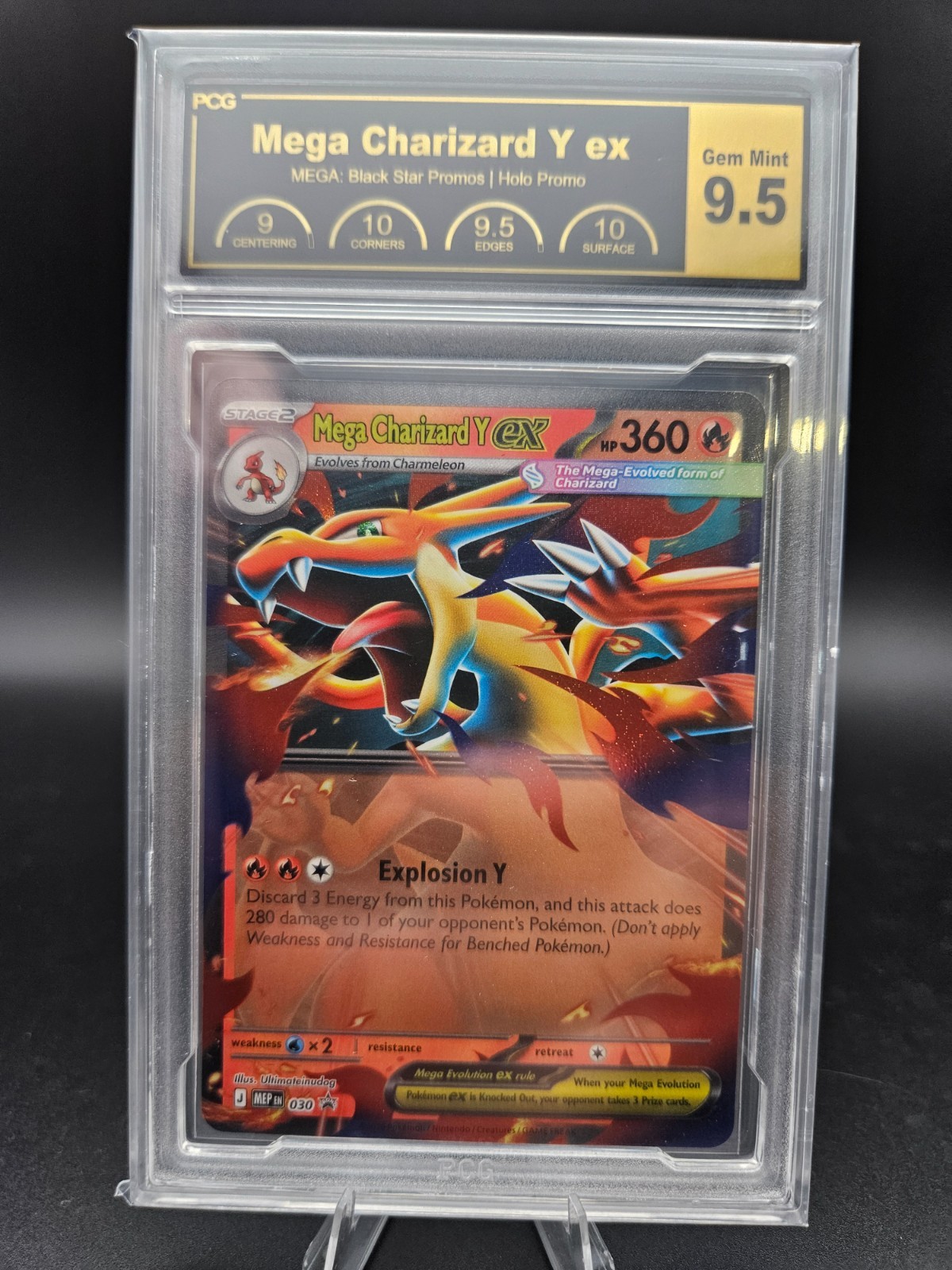 Pokemon Mega Charizard Y ex 030 Ultra Rare Black Star Promo - PCG 9.5 GEM MINT