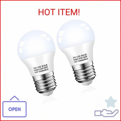 KQHBEN Refrigerator Light Bulb, 40W Equivalent, 5W Daylight White 5000K E26 Base