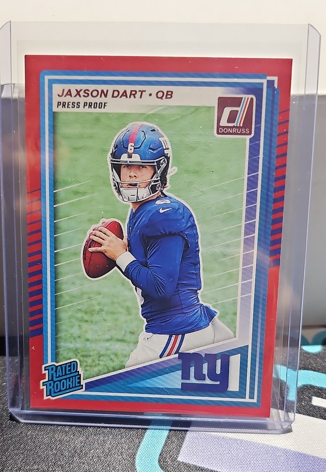 2025 Panini Donruss - Rated Rookie Jaxson Dart #400 Press Proof Red (RC)