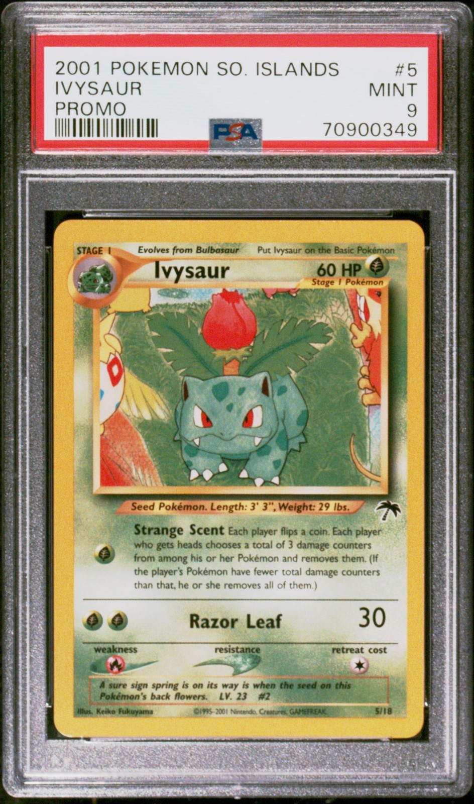 2001 POKEMON SOUTHERN ISLANDS PROMO #5 IVYSAUR PROMO PSA 9