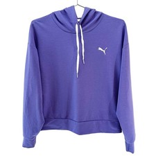 PUMA Women's Athleisure Crop Hoodie Sweatshirt Small purple