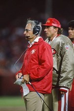 George Seifert Head Coach San Francisco 49ers watches from the sid- Old Photo 2