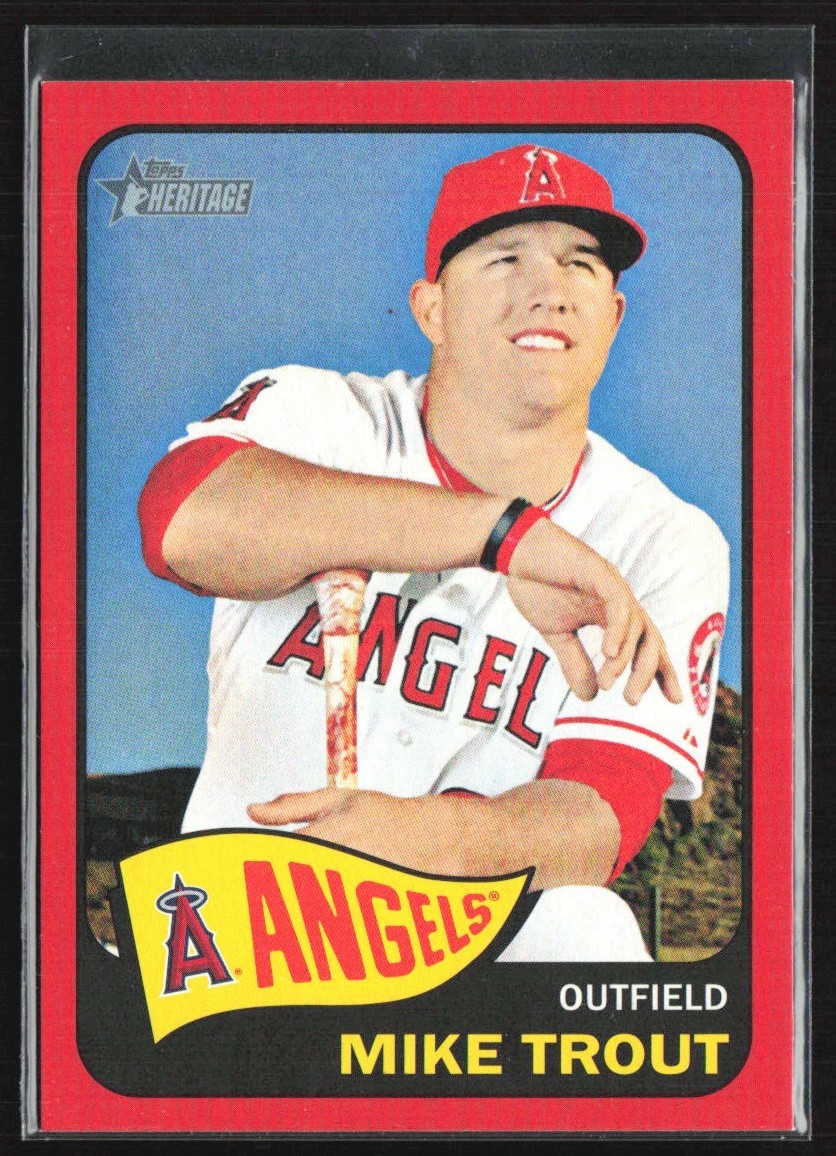 Mike Trout 2014 Topps Heritage Red Border #250 Los Angeles Angels