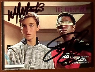 LeVar Burton Wil Wheaton signed sports card Star Trek TNG Next Generation