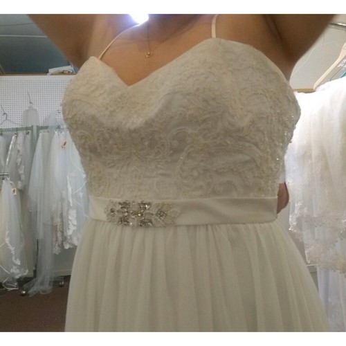 Jacquelin Exclusive Wedding Dress Women’s Size 12 Ivory A Line Unaltered NWT - Picture 4 of 12