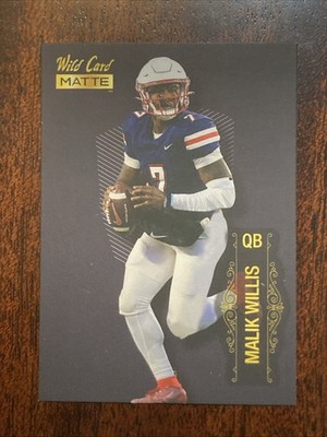 2022 Wild Card MATTE - Malik Willis #MB-80 Black (RC)