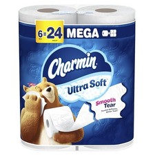 Charmin Ultra Soft Toilet Paper 6 Mega Rolls 24 Regular Rolls
