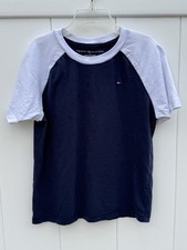 Tommy Hilfiger Youth Boys 7 Short Sleeve T-Shirt Logo Navy And White