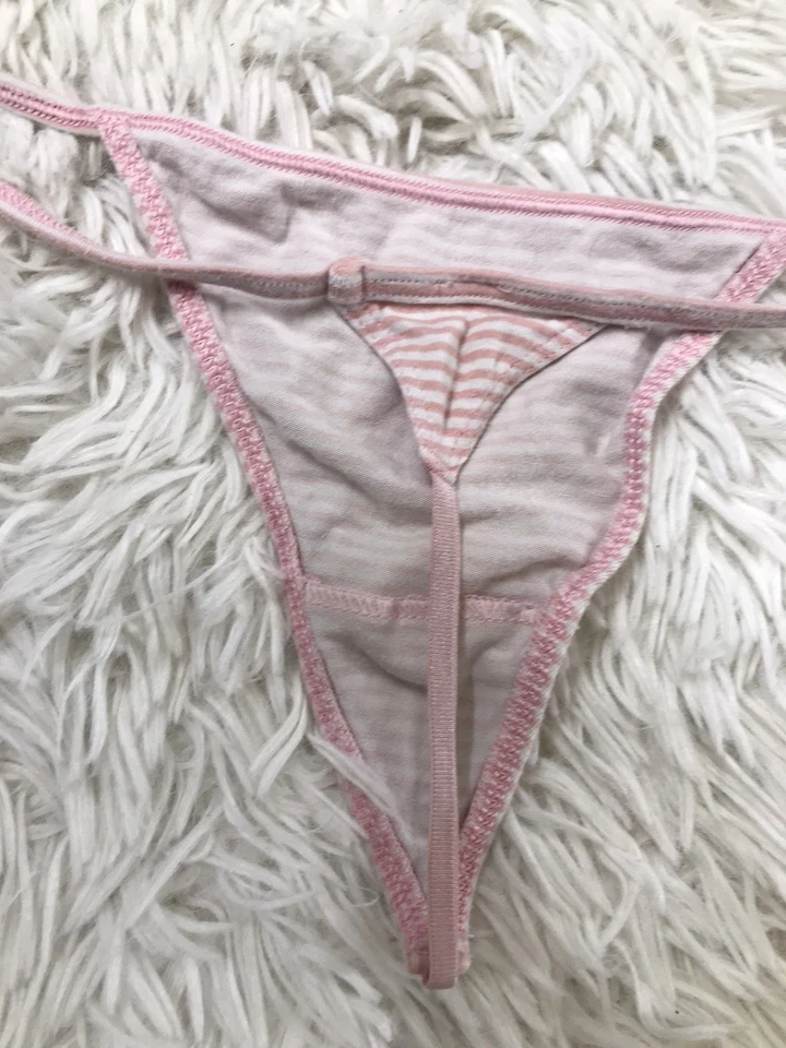 Винтажные стринги Victoria's Secret v-струнный мягкий хлопок трусики нижнее белье маленький - Изображение 4 из 4