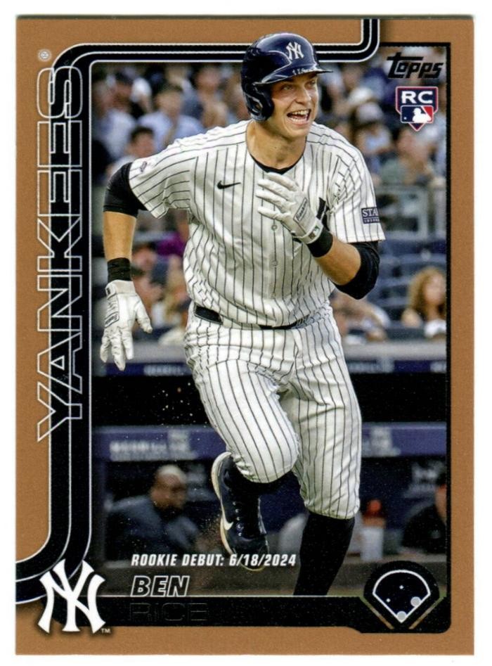 2025 Topps Update Ben Rice #US25 Gold Parallel Rookie /2025 New York Yankees