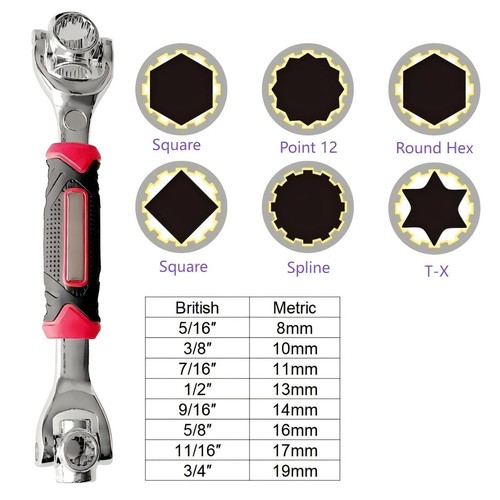 Universal Socket Wrench 48 in 1 Wrench Multifunction Wrench Tool with 360 Deg... - Picture 3 of 7